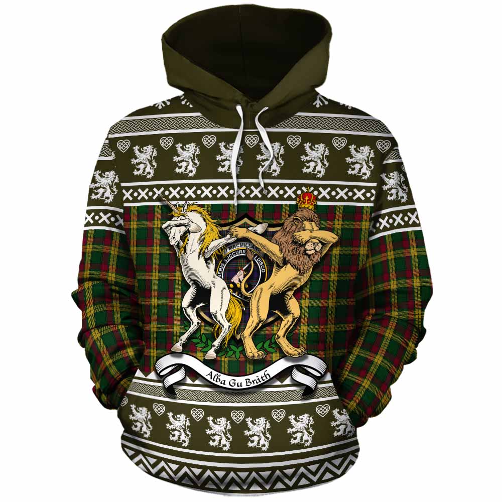 MacMillan (McMillan) Clan Tartan Crest Christmas Cotton Hoodie Coat of Arms Funny Style - Tartan Vibes Clothing