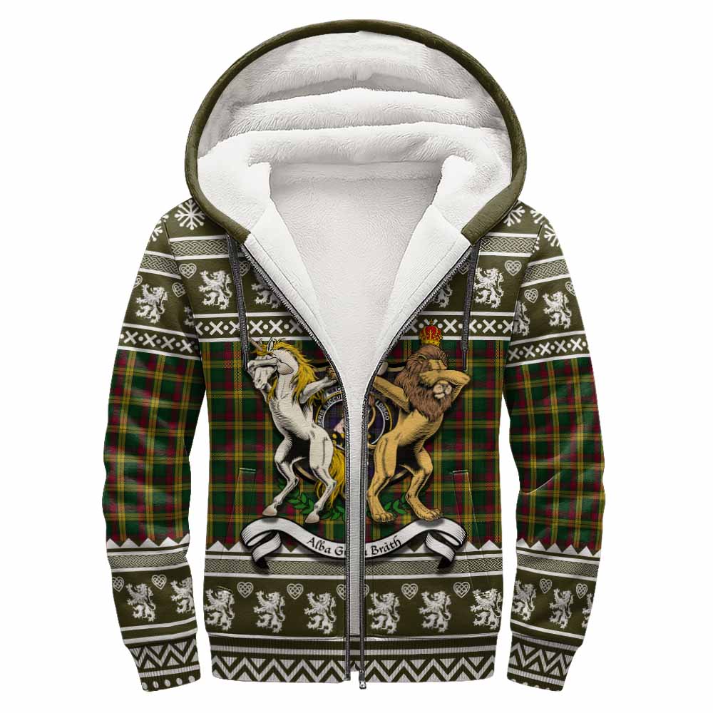 MacMillan (McMillan) Clan Tartan Crest Christmas Fleece Hoodie Coat of Arms Funny Style - Tartan Vibes Clothing