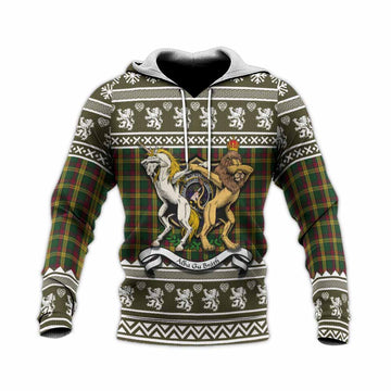 MacMillan (McMillan) Clan Tartan Crest Christmas Knitted Hoodie Coat of Arms Funny Style