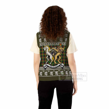 MacMillan (McMillan) Clan Tartan Crest Christmas Knitted V-Neck Vest Coat of Arms Funny Style