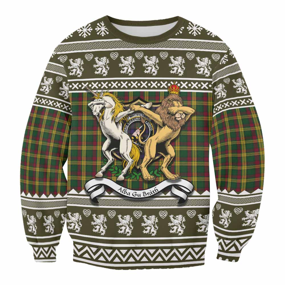 MacMillan (McMillan) Clan Tartan Crest Christmas Sweatshirt Coat of Arms Funny Style - Tartan Vibes Clothing