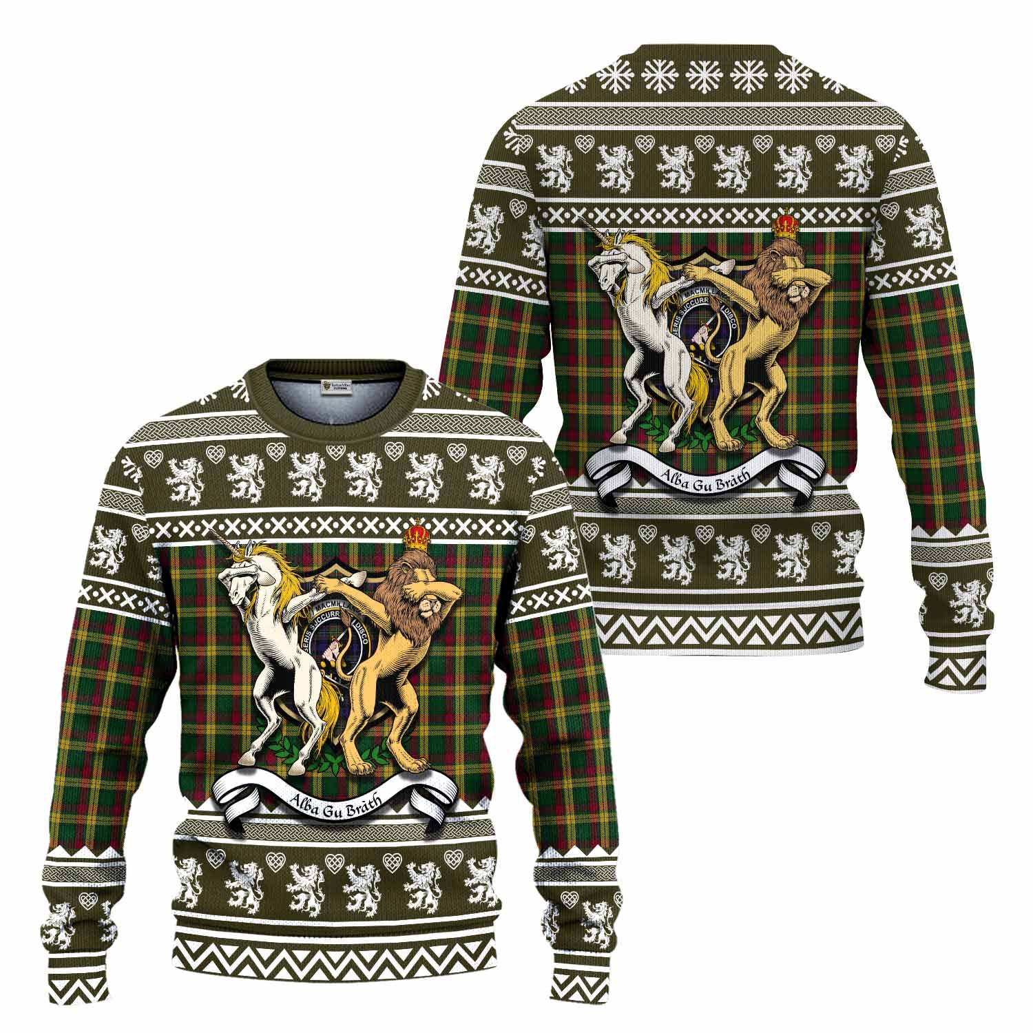 MacMillan (McMillan) Clan Tartan Crest Christmas Ugly Sweater Coat of Arms Funny Style - Tartan Vibes Clothing
