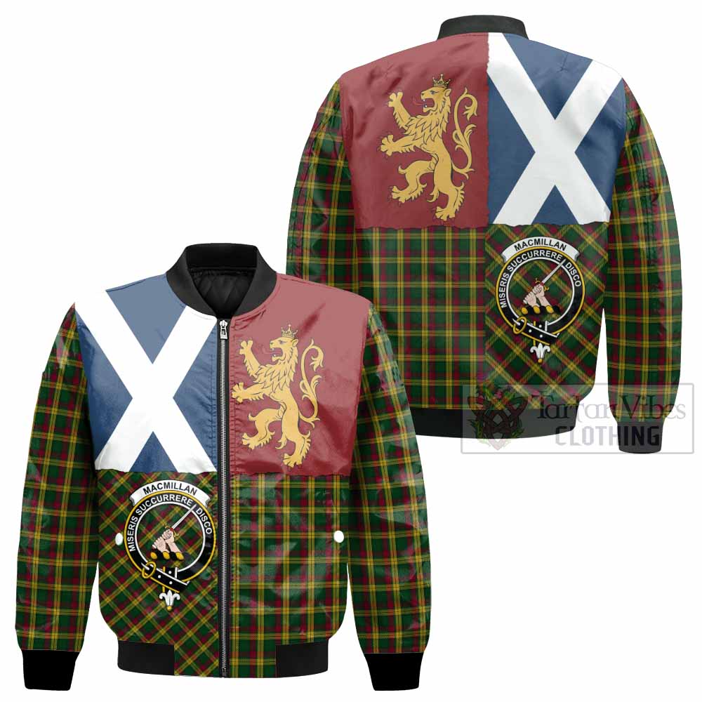 MacMillan (McMillan) Crest Tartan Bomber Jacket with Lion Rampant Saltire Style