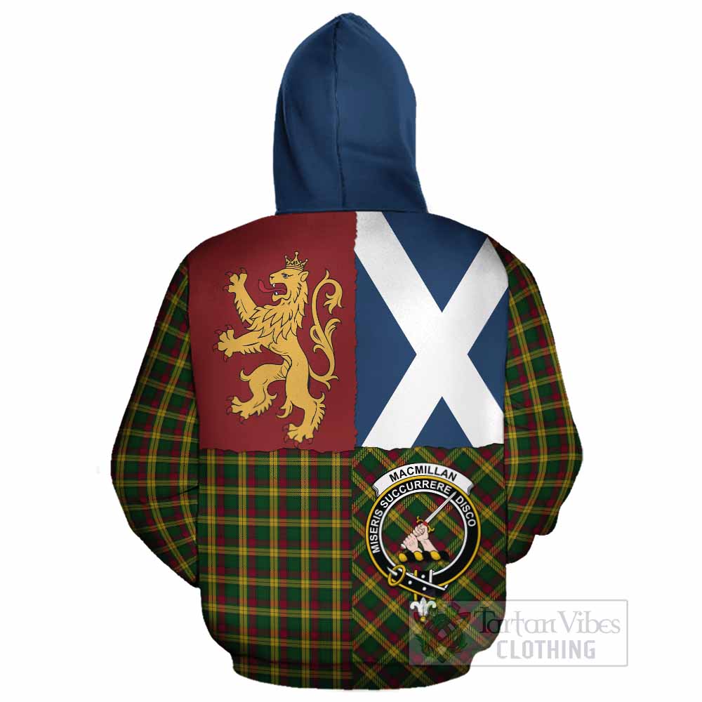 MacMillan (McMillan) Crest Tartan Cotton Hoodie with Lion Rampant Saltire Style - Tartan Vibes Clothing