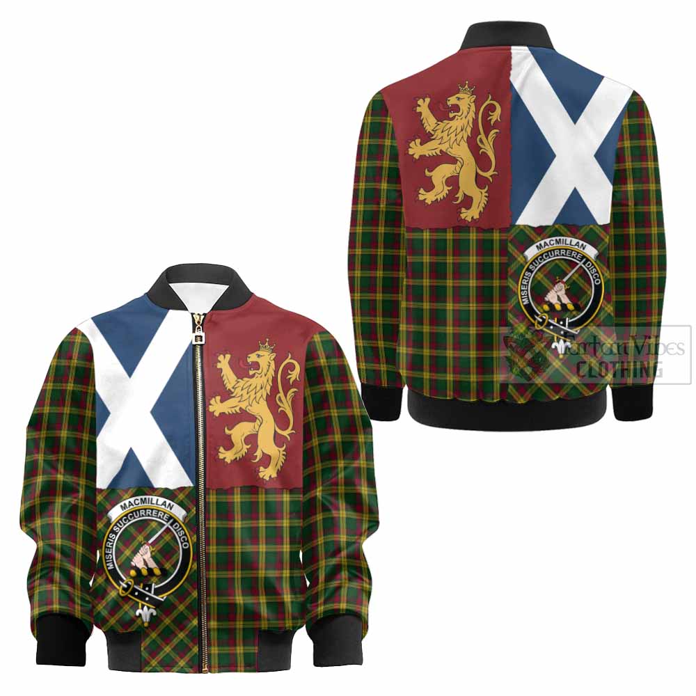 MacMillan (McMillan) Crest Tartan Kid Bomber Jacket with Lion Rampant Saltire Style - Tartan Vibes Clothing