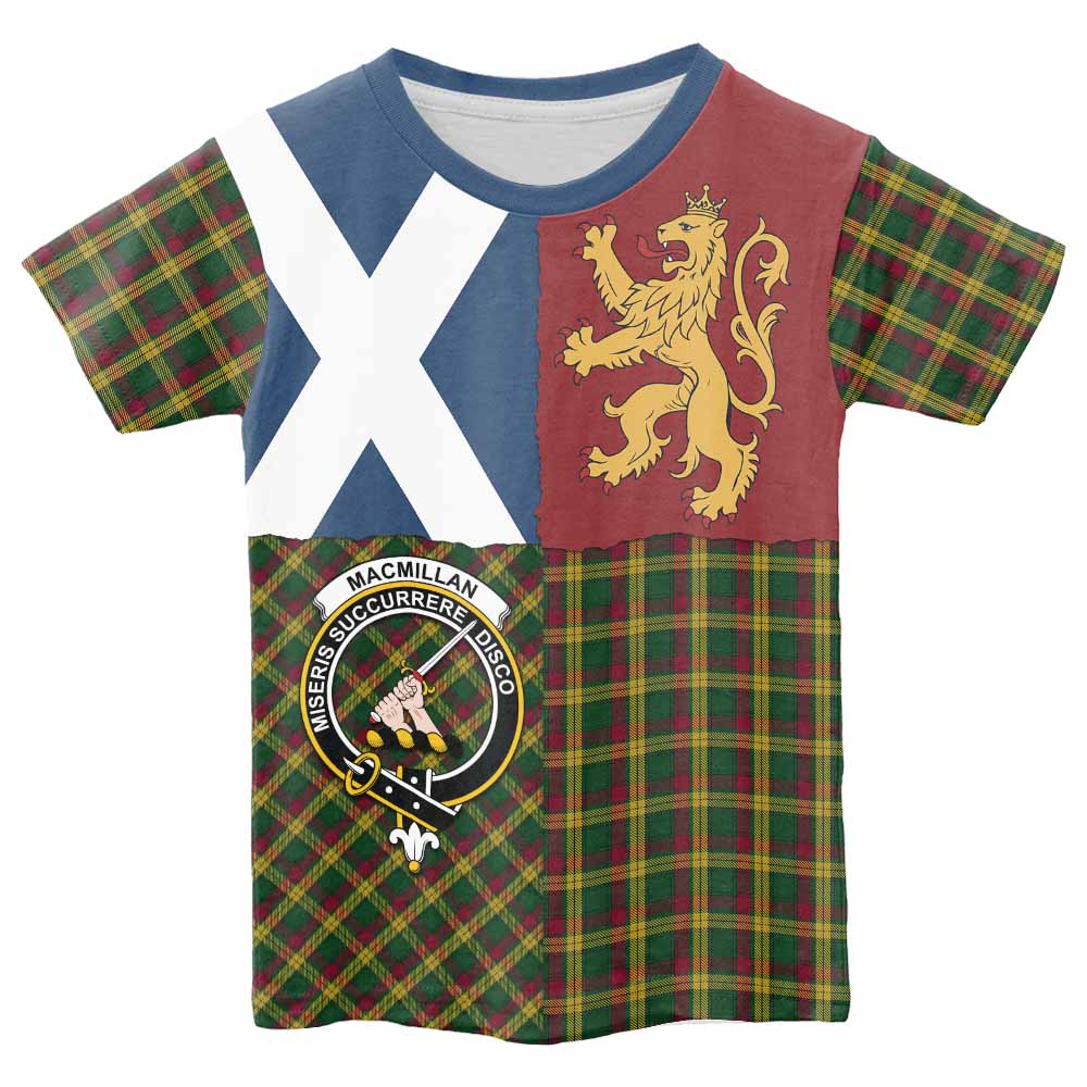 MacMillan (McMillan) Crest Tartan Kid T-shirt with Lion Rampant Saltire Style - Tartan Vibes Clothing
