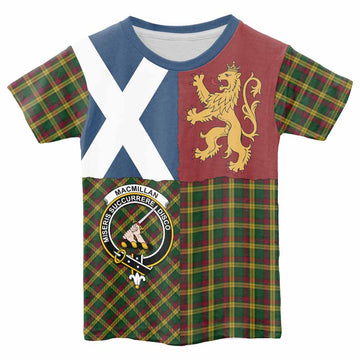 MacMillan (McMillan) Crest Tartan Kid T-shirt with Lion Rampant Saltire Style - Tartan Vibes Clothing