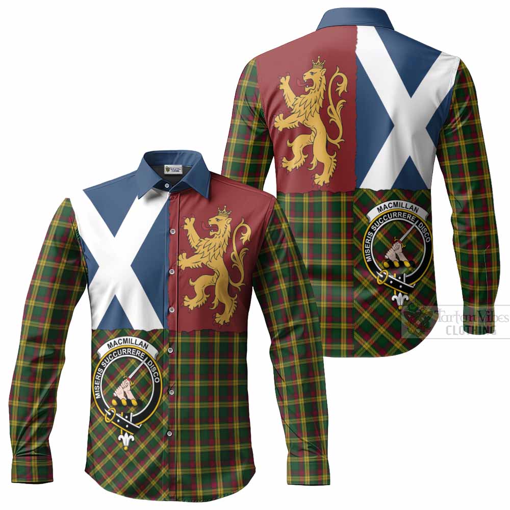 MacMillan (McMillan) Crest Tartan Long Sleeve Button Shirts with Lion Rampant Saltire Style