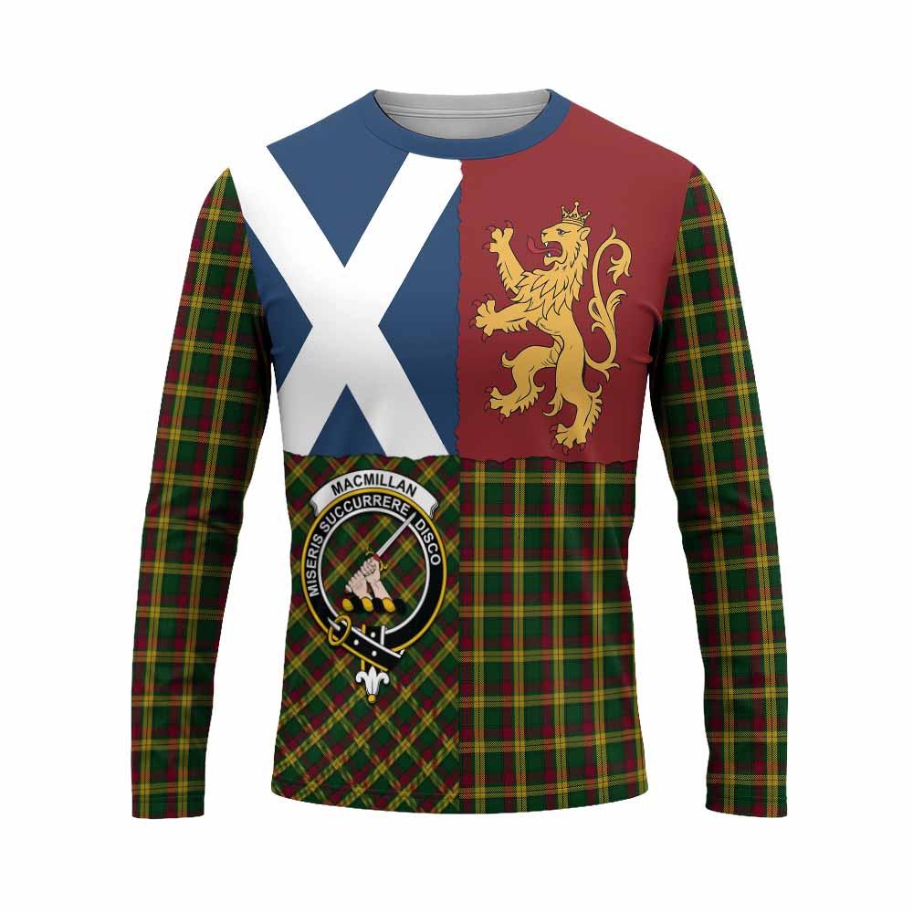 MacMillan (McMillan) Crest Tartan Long Sleeve T-Shirt with Lion Rampant Saltire Style