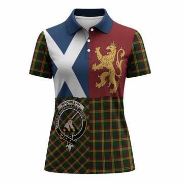 MacMillan (McMillan) Crest Tartan Women Polo Shirt with Lion Rampant Saltire Style