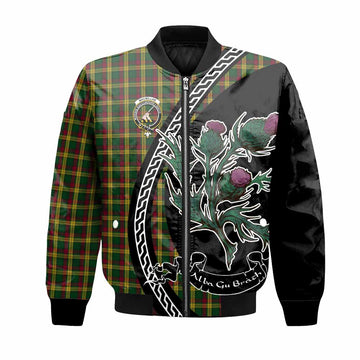 MacMillan (McMillan) Family Crest Tartan Bomber Jacket Alba Thistle Inspired