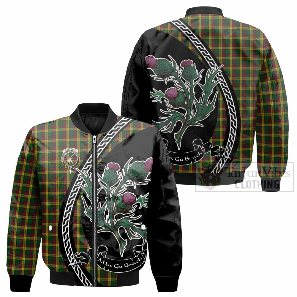 MacMillan (McMillan) Family Crest Tartan Bomber Jacket Alba Thistle Inspired - Tartan Vibes Clothing