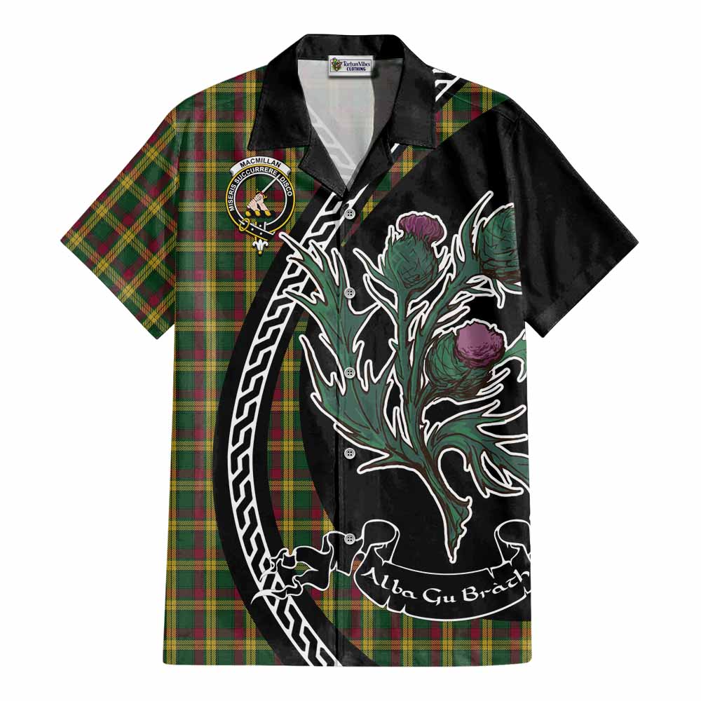 MacMillan (McMillan) Family Crest Tartan Cotton Hawaiian Shirt Alba Thistle Inspired - Tartan Vibes Clothing