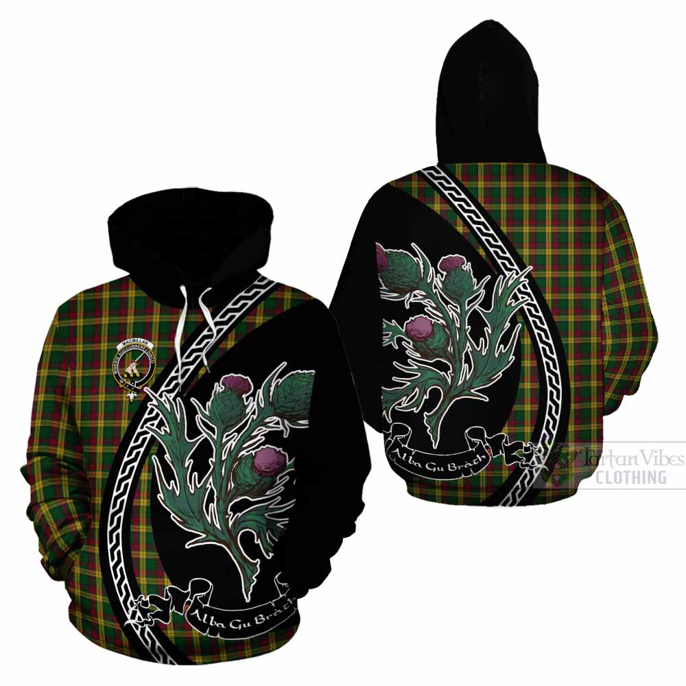 MacMillan (McMillan) Family Crest Tartan Cotton Hoodie Alba Thistle Inspired - Tartan Vibes Clothing
