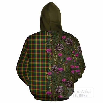 MacMillan (McMillan) Family Crest Tartan Cotton Hoodie Scottish Thistle Flower Pattern Half Style