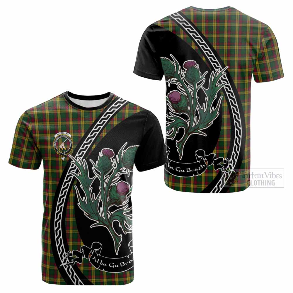 MacMillan (McMillan) Family Crest Tartan Cotton T-shirt Alba Thistle Inspired - Tartan Vibes Clothing