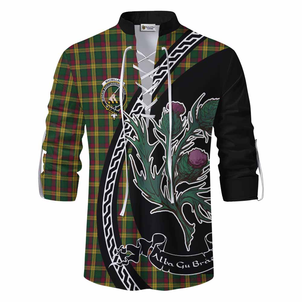 MacMillan (McMillan) Family Crest Tartan Ghillie Shirt Alba Thistle Inspired - Tartan Vibes Clothing