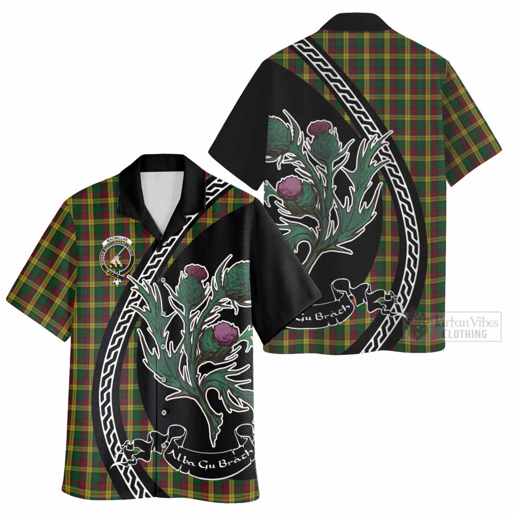 MacMillan (McMillan) Family Crest Tartan Hawaiian Shirt Alba Thistle Inspired - Tartan Vibes Clothing