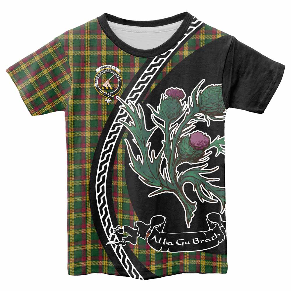 MacMillan (McMillan) Family Crest Tartan Kid T-shirt Alba Thistle Inspired - Tartan Vibes Clothing