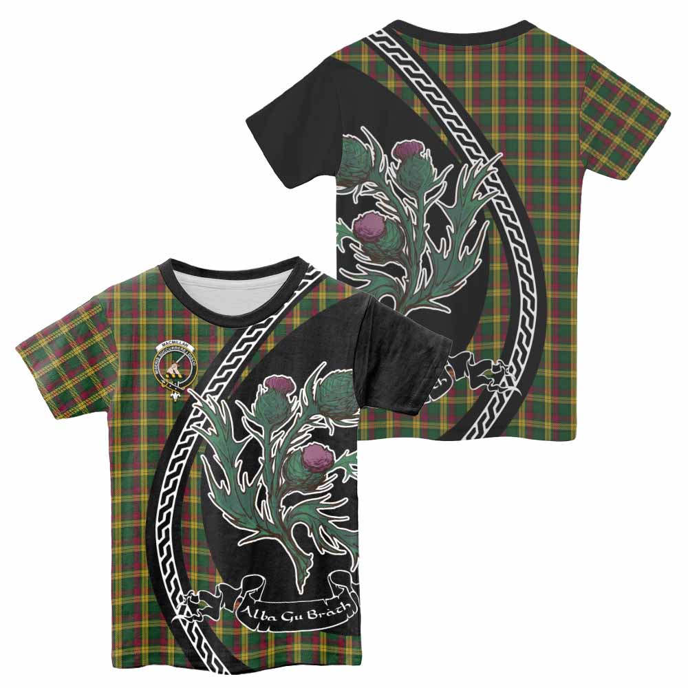 MacMillan (McMillan) Family Crest Tartan Kid T-shirt Alba Thistle Inspired - Tartan Vibes Clothing