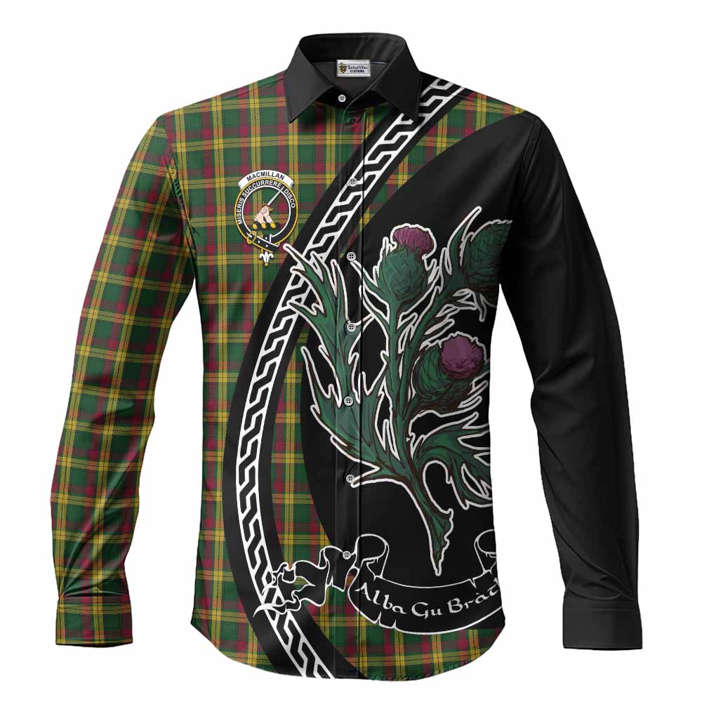 MacMillan (McMillan) Family Crest Tartan Long Sleeve Button Shirts Alba Thistle Inspired - Tartan Vibes Clothing