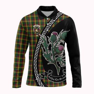 MacMillan (McMillan) Family Crest Tartan Long Sleeve Polo Shirt Alba Thistle Inspired