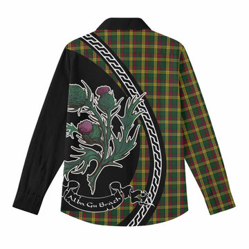 MacMillan (McMillan) Family Crest Tartan Women Casual Shirt Alba Thistle Inspired