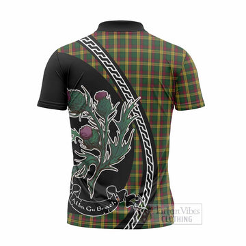 MacMillan (McMillan) Family Crest Tartan Zipper Polo Shirt Alba Thistle Inspired