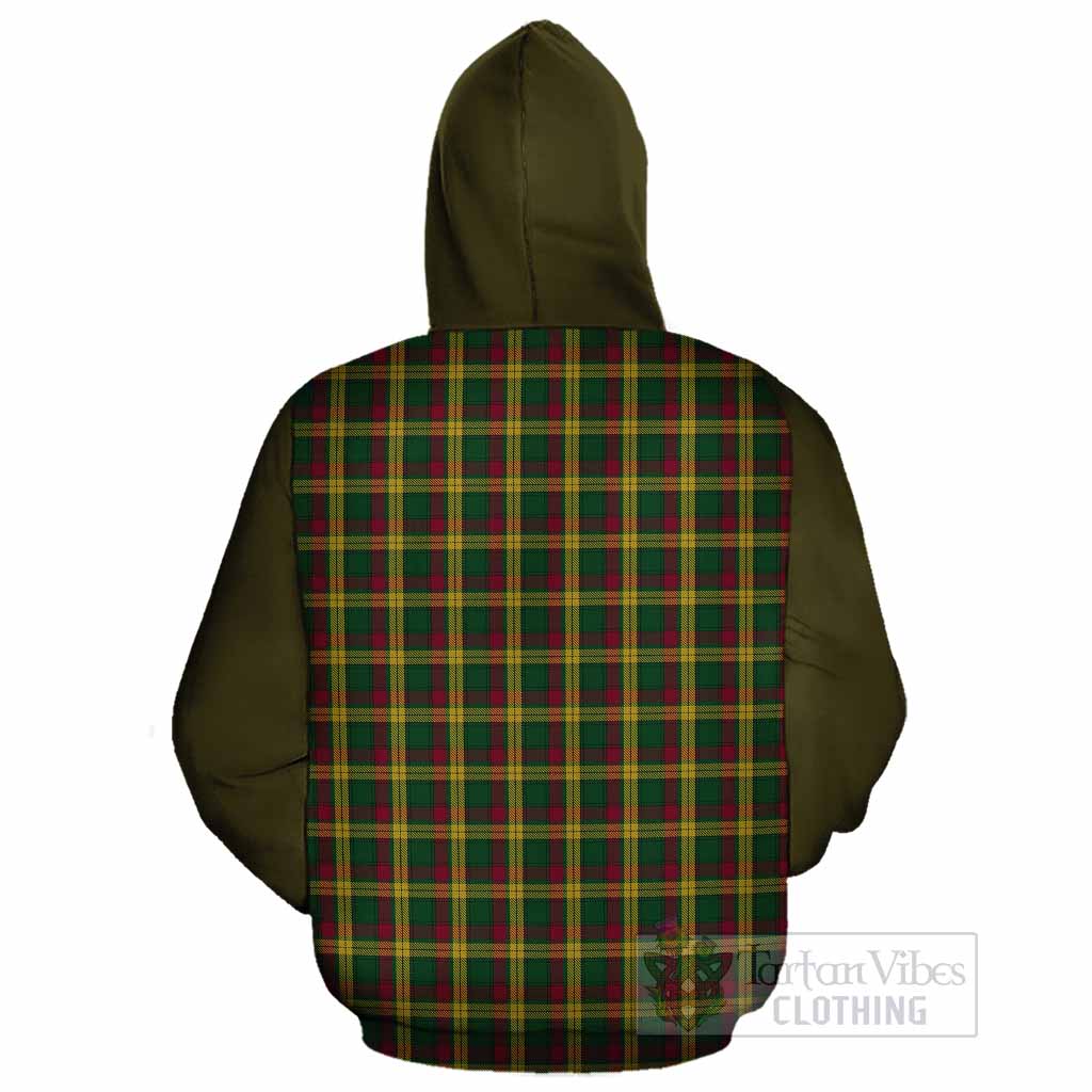 MacMillan (McMillan) Tartan Accent Cotton Hoodie with Family Crest