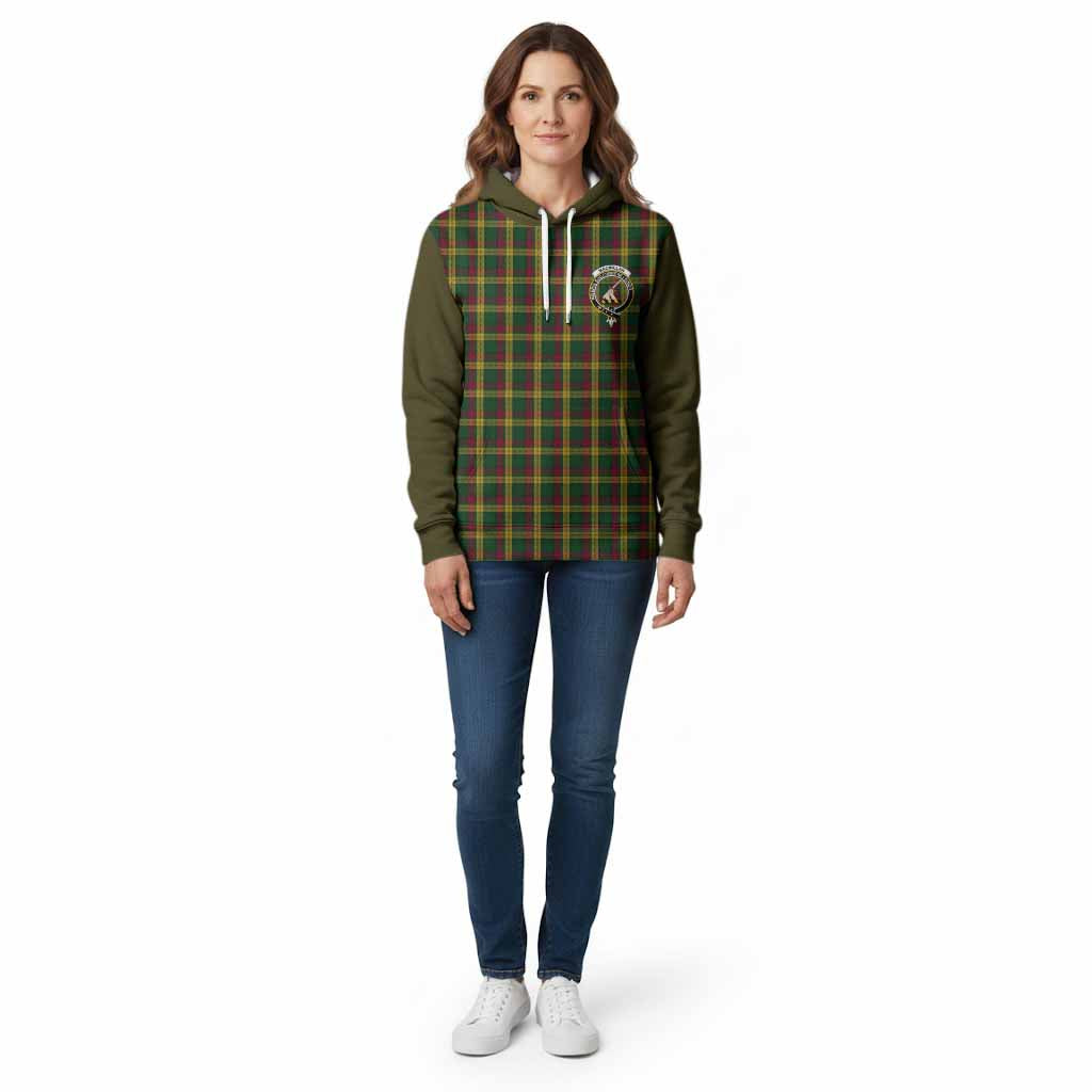 MacMillan (McMillan) Tartan Accent Cotton Hoodie with Family Crest