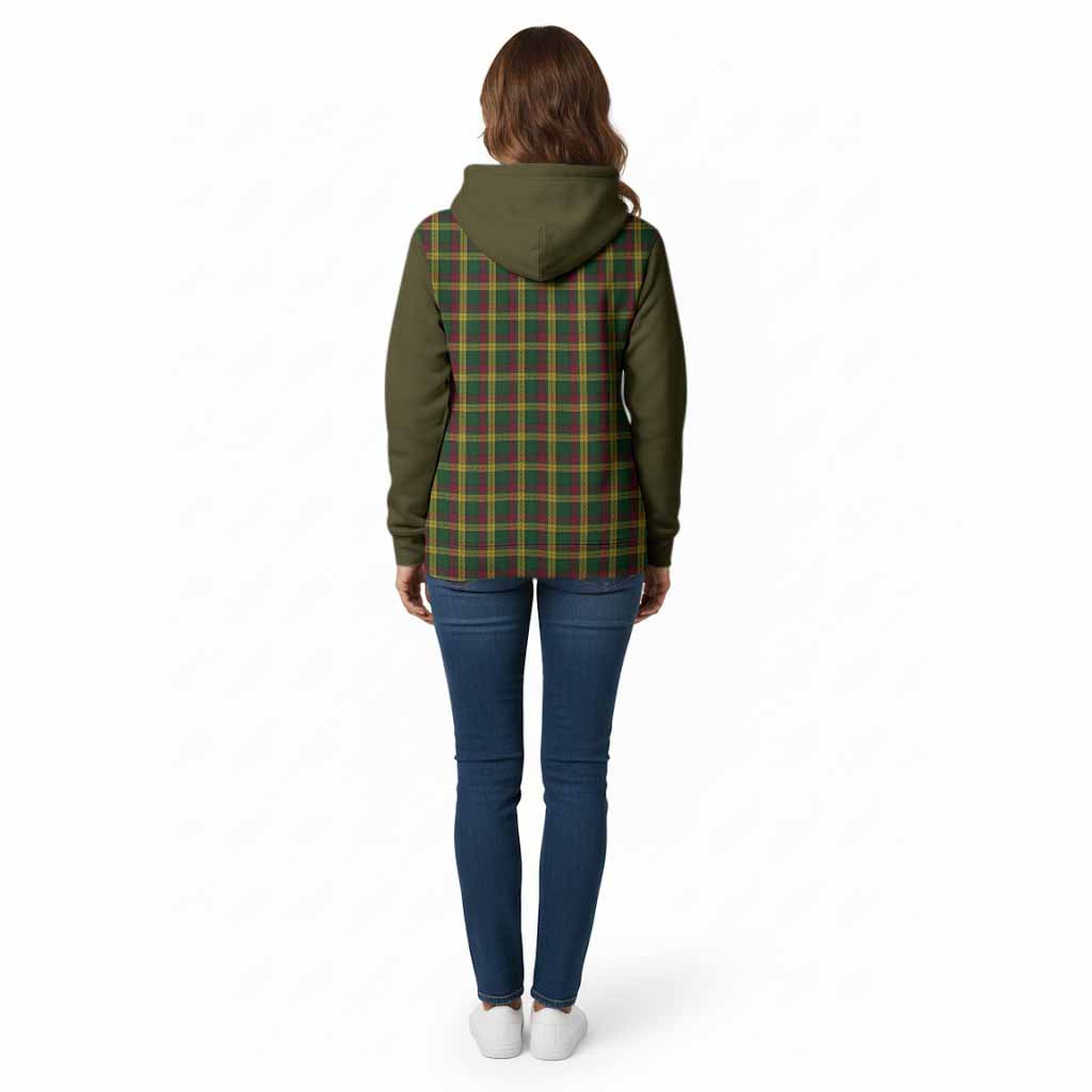 MacMillan (McMillan) Tartan Accent Cotton Hoodie with Family Crest