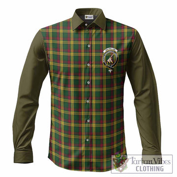 MacMillan (McMillan) Tartan Accent Long Sleeve Button Shirts with Family Crest