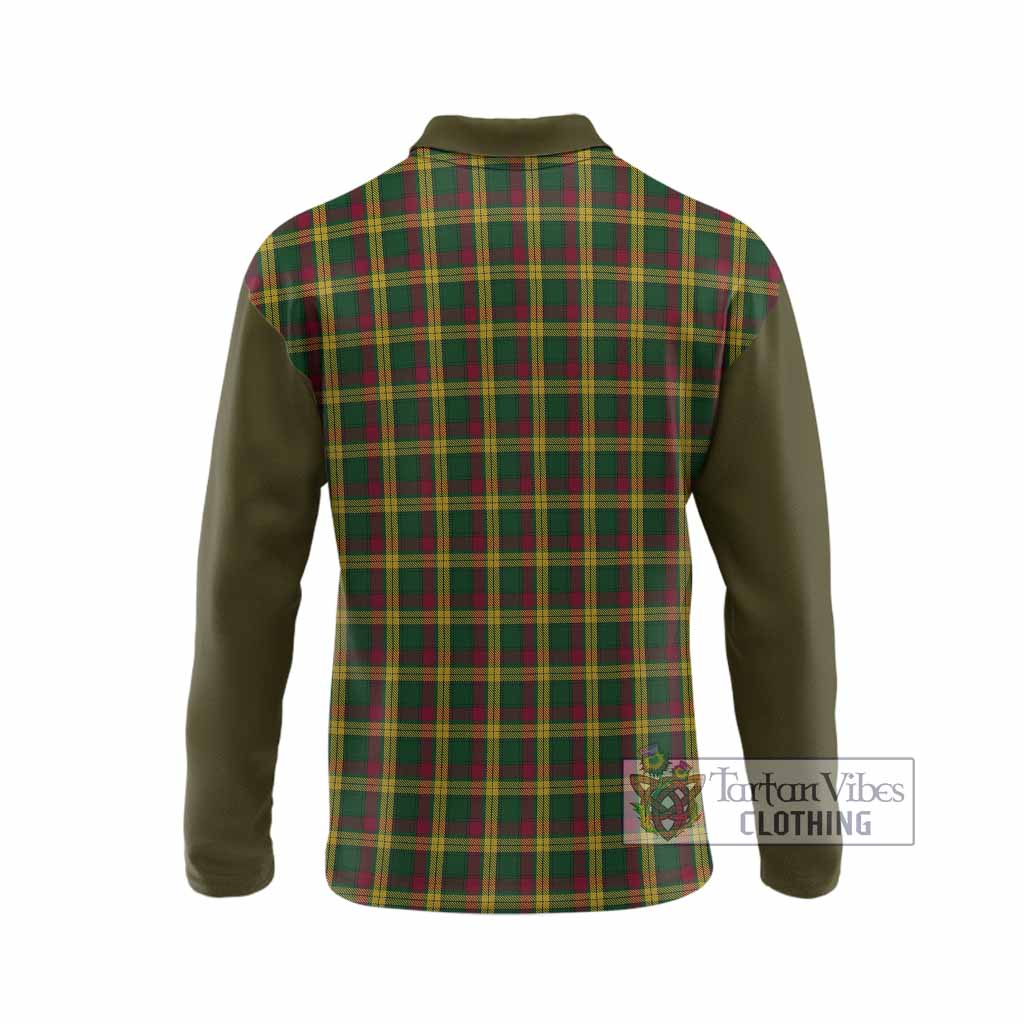 MacMillan (McMillan) Tartan Accent Long Sleeve Polo Shirt with Family Crest