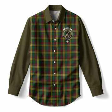 MacMillan (McMillan) Tartan Accent Women Casual Shirt with Family Crest