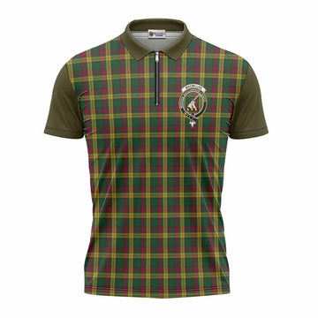 MacMillan (McMillan) Tartan Accent Zipper Polo Shirt with Family Crest