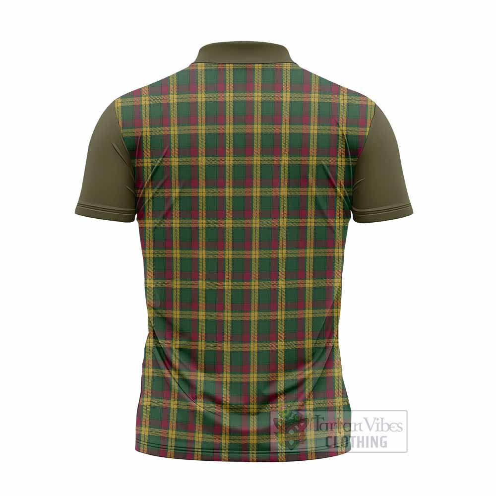 MacMillan (McMillan) Tartan Accent Zipper Polo Shirt with Family Crest