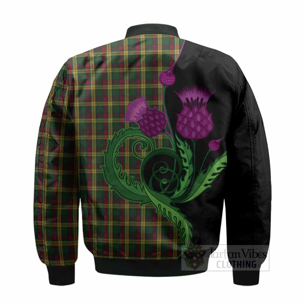 MacMillan (McMillan) Tartan Bomber Jacket Traditional Scottish Thistle