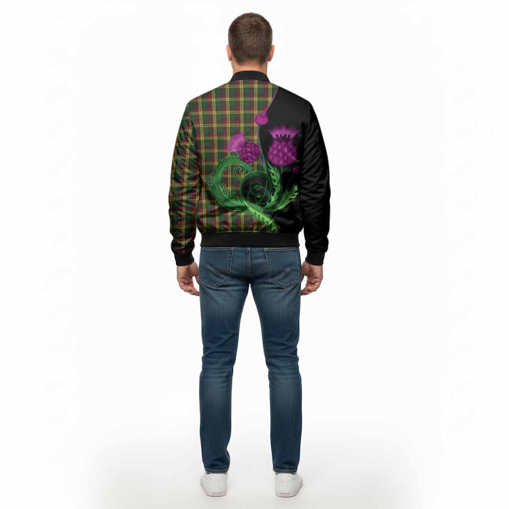 MacMillan (McMillan) Tartan Bomber Jacket Traditional Scottish Thistle