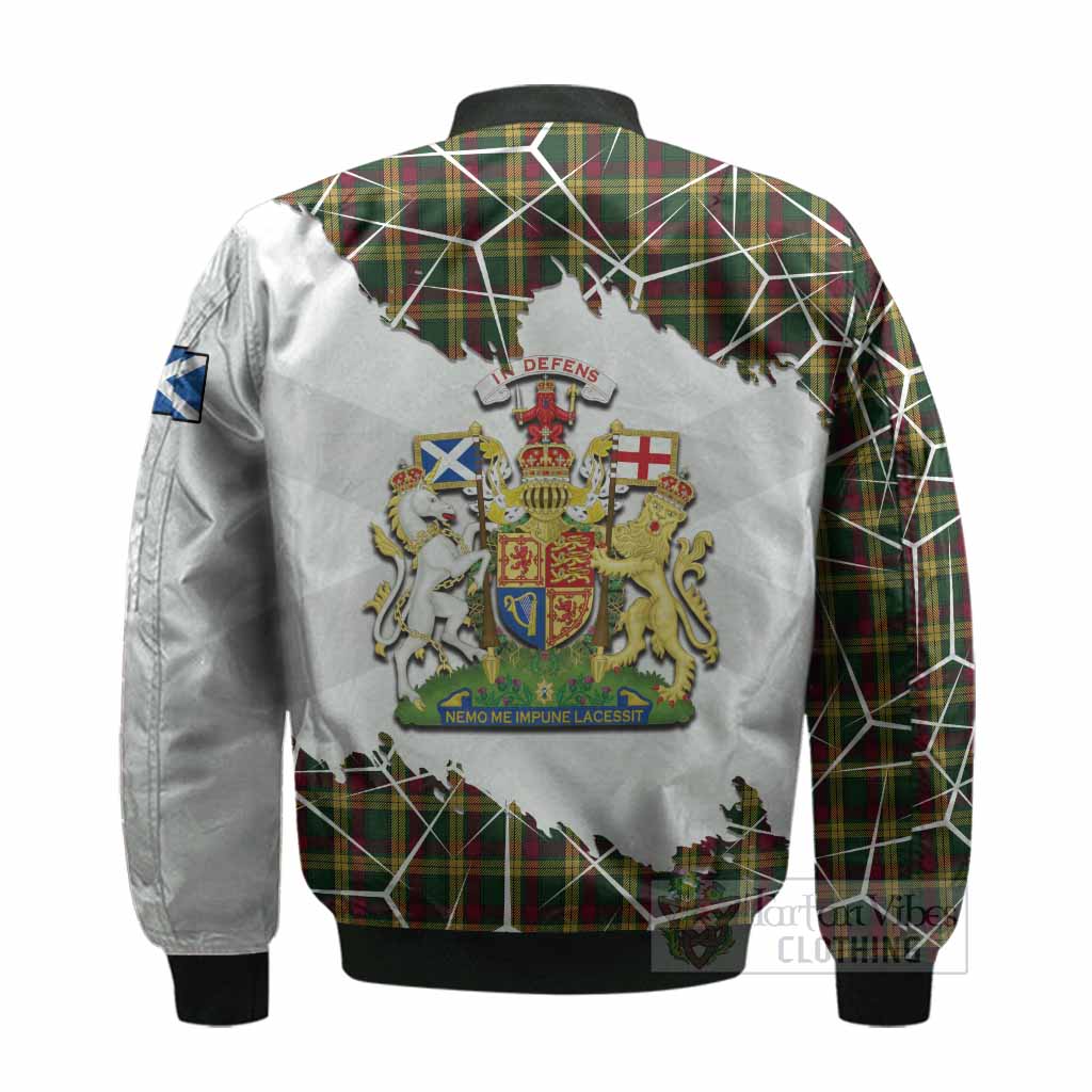 MacMillan (McMillan) Tartan Bomber Jacket with Family Crest and Lion Rampant Grunge Style