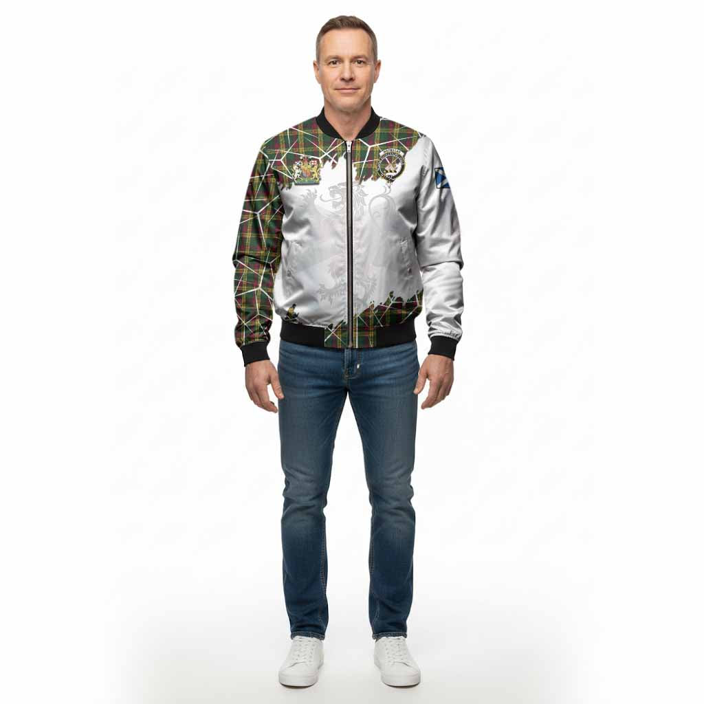 MacMillan (McMillan) Tartan Bomber Jacket with Family Crest and Lion Rampant Grunge Style