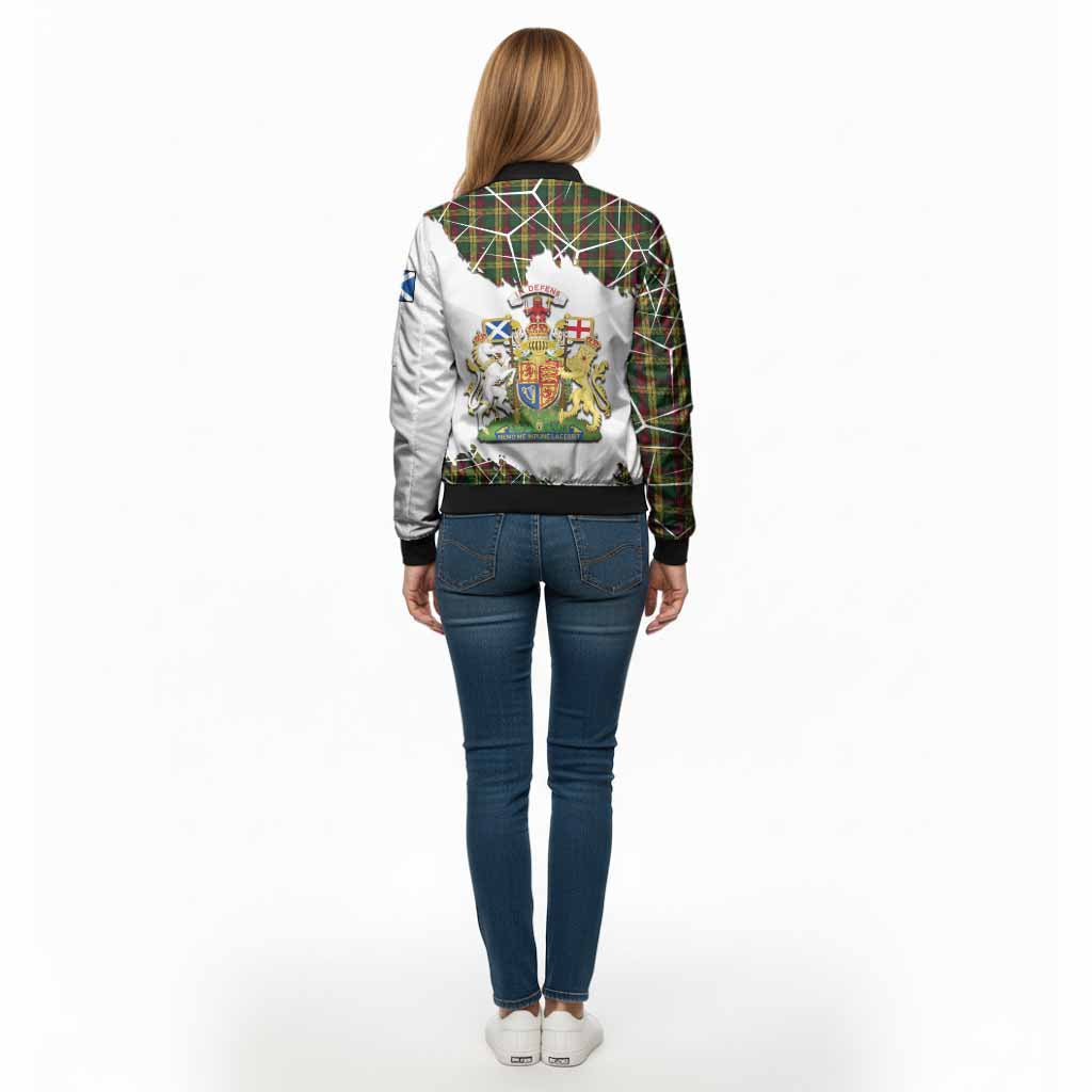 MacMillan (McMillan) Tartan Bomber Jacket with Family Crest and Lion Rampant Grunge Style