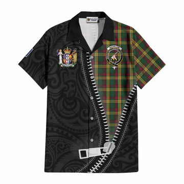 MacMillan (McMillan) Tartan Cotton Hawaiian Shirt New Zealand Pattern Unique Zipper Stylized