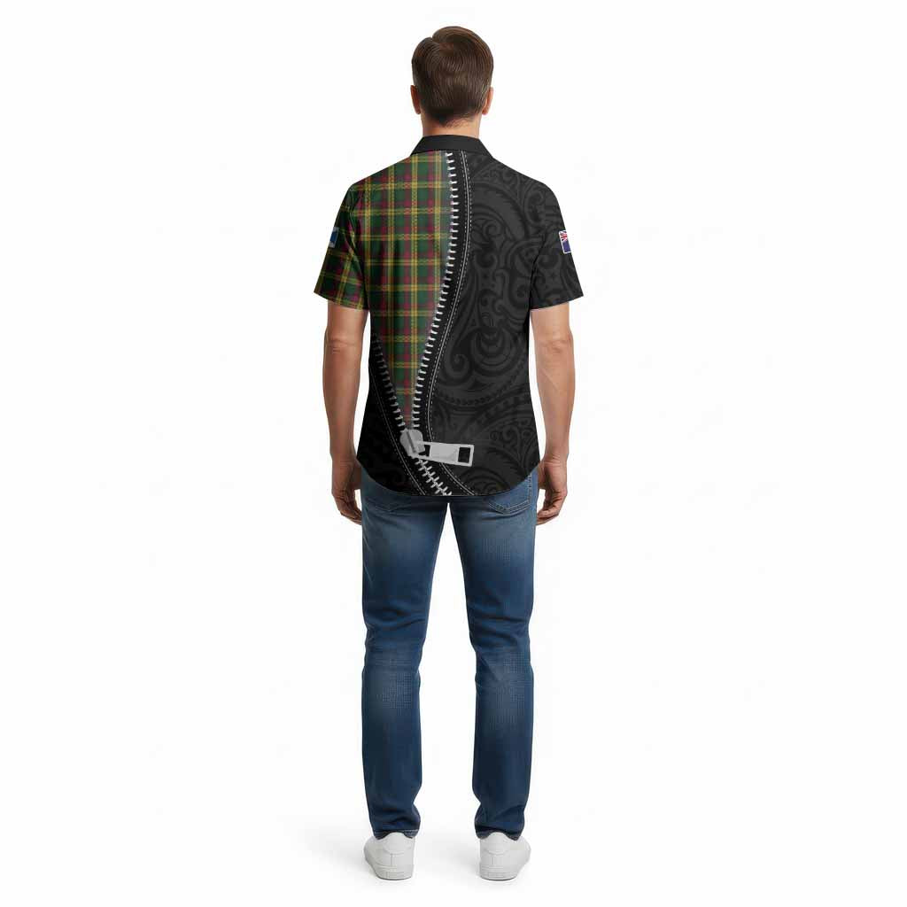 MacMillan (McMillan) Tartan Cotton Hawaiian Shirt New Zealand Pattern Unique Zipper Stylized