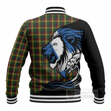 MacMillan (McMillan) Tartan Crest Baseball Jacket Scottish Golden Lions Wave Flow
