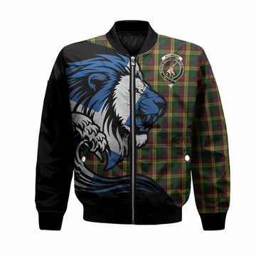 MacMillan (McMillan) Tartan Crest Bomber Jacket Scottish Golden Lions Wave Flow