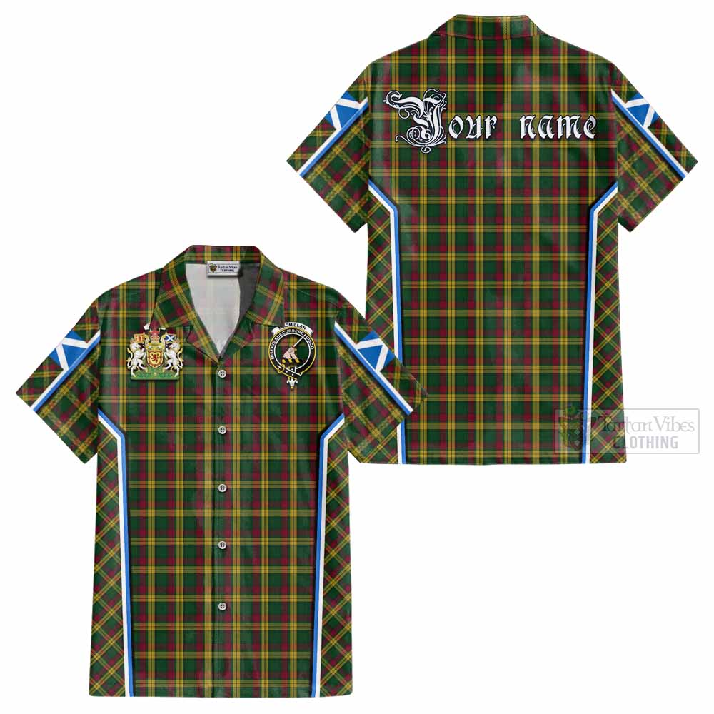 MacMillan (McMillan) Tartan Crest Cotton Hawaiian Shirt Scotland Coat of Arm Flag Style - Tartan Vibes Clothing