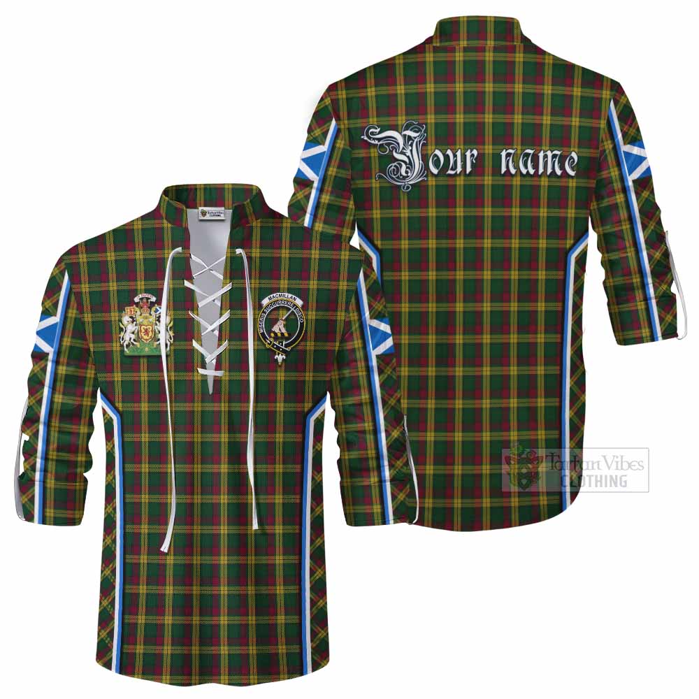 MacMillan (McMillan) Tartan Crest Ghillie Kilt Shirt Scotland Coat of Arm Flag Style - Tartan Vibes Clothing