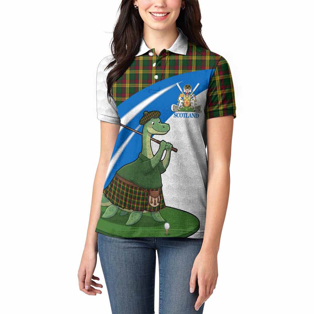 MacMillan (McMillan) Tartan Crest Golf Nessie Women Polo Shirt Loch Ness Monster Sporty Style