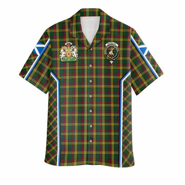 MacMillan (McMillan) Tartan Crest Hawaiian Shirt Scotland Coat of Arm Flag Style