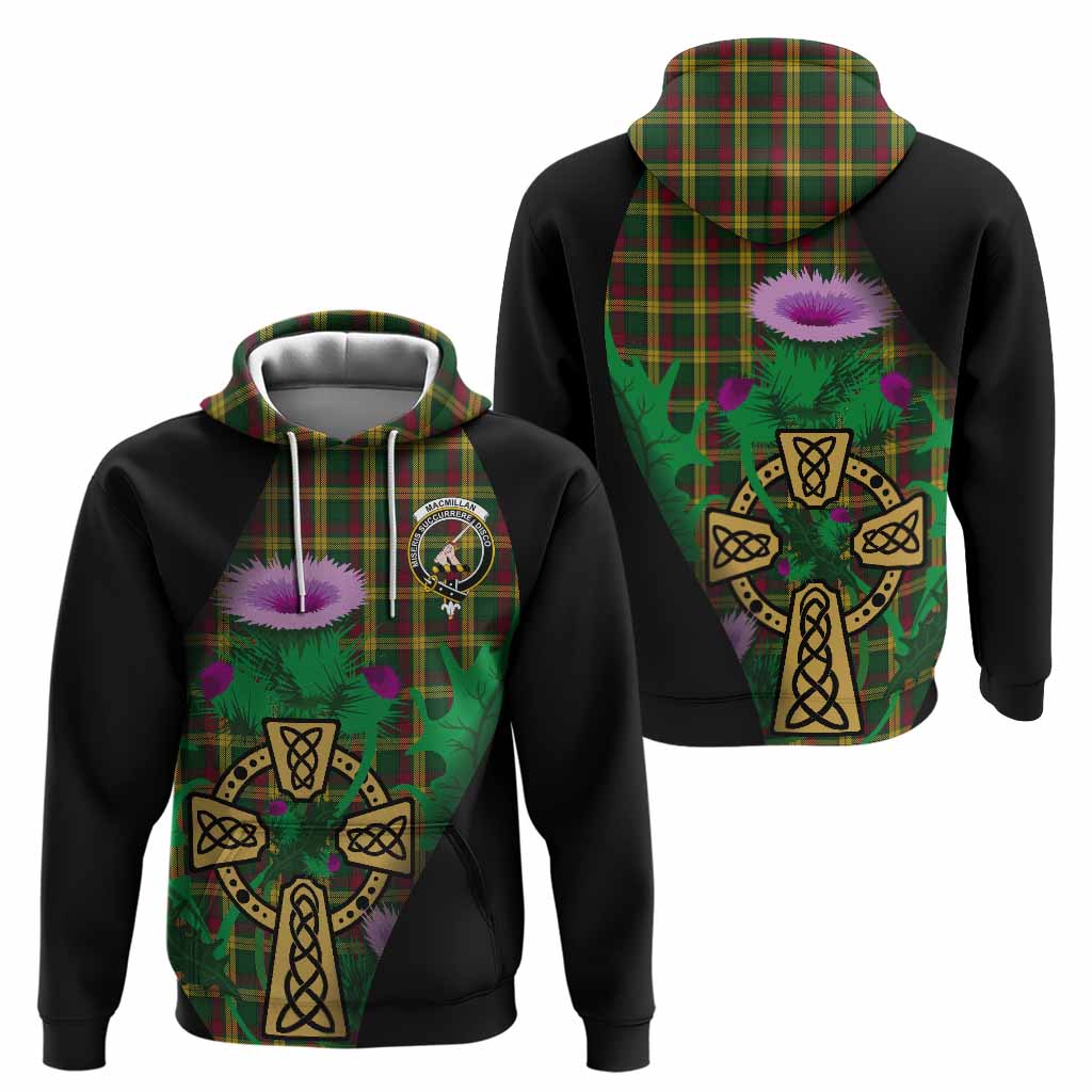 MacMillan (McMillan) Tartan Crest Hoodie Celtic Cross Thistle Flowers